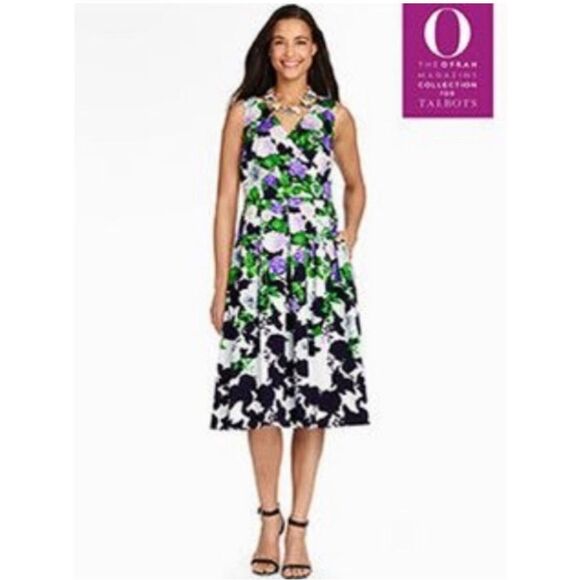 Talbots the Oprah collection NWT floral midi dress size 12 - Picture 1 of 16